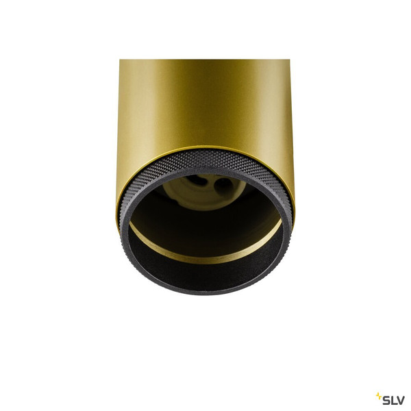 SLV 1009099 GRIP! L, SPOT CL, double, QPAR51, Deckenaufbauleuchte, zylindrisch, 2 x max. 6 Watt, gold / schwarz