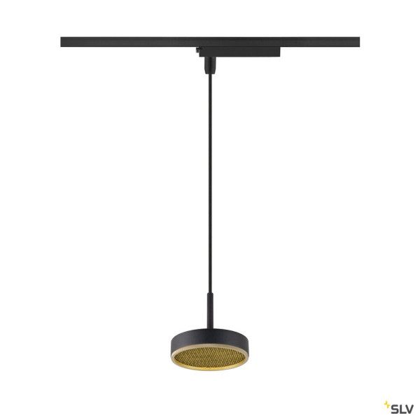 SLV 1009133 GRIP! FLAT, 1~ Pendelleuchte, PHASE, Pendellänge 200 cm, 2700/3000 K, schwarz / gold