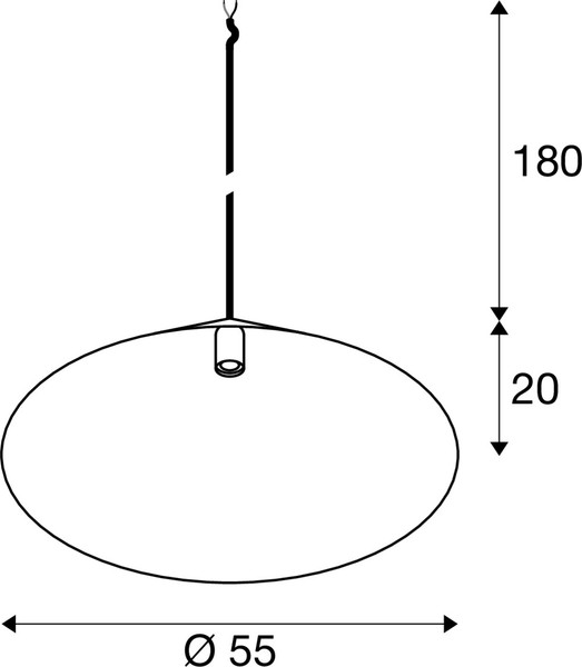 SLV 1009137 MAGICO 55, Pendelleuchte, E27, Pendellänge 180 cm, 1 x max. 10 W, aluminium
