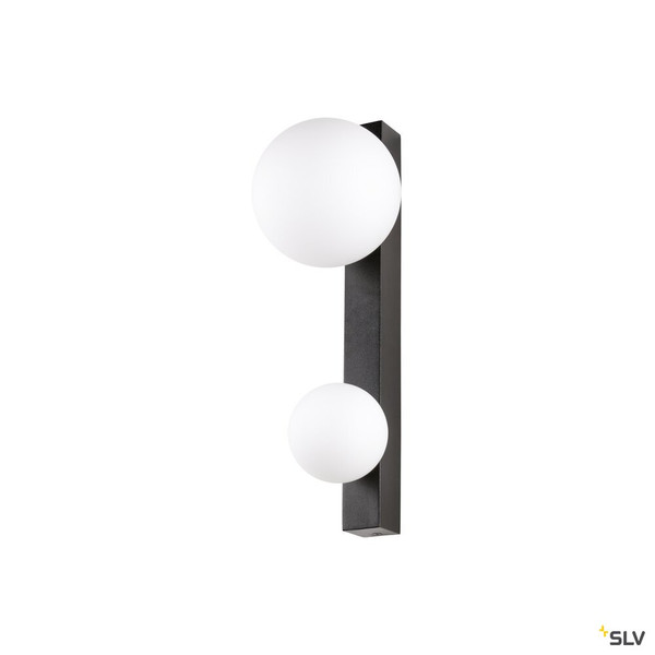 SLV 1009145 SUN WL, double, G9, Wandaufbauleuchte, rund, 1 x max. 5 W, IP20, schwarz