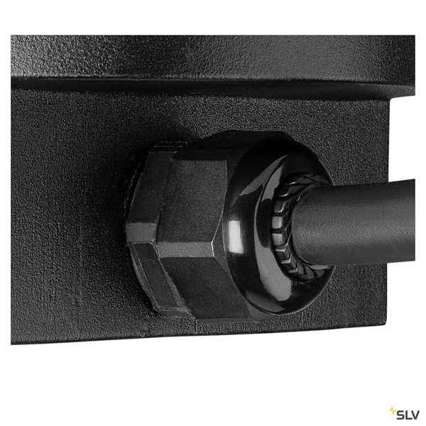 SLV 1009169 DASAR® L, Bodeneinbauleuchte, asymmetrisch, 3000K, 70°/40°, IP65/IP67, quadratisch, edelstahl / schwarz