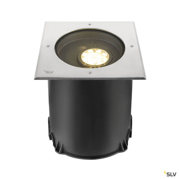 SLV 1009171 DASAR® XL, Bodeneinbauleuchte, asymmetrisch, 3000K, 70°/40°, IP65/IP67, quadratisch, edelstahl / schwarz