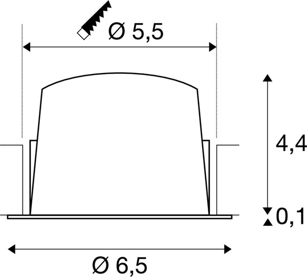 SLV 1009278 NUMINOS® XS, Deckeneinbauleuchte, 2700 K, 55°, IP20, rund, schwarz / weiß