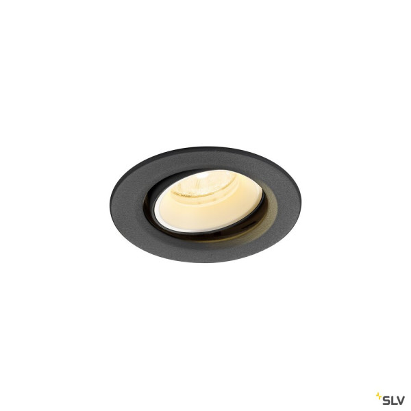 SLV 1009362 NUMINOS® MOVE XS, Deckeneinbauleuchte, 4000 K, 20°, IP20, rund, schwarz / weiß