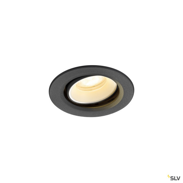 SLV 1009368 NUMINOS® MOVE XS, Deckeneinbauleuchte, 4000 K, 55°, IP20, rund, schwarz / weiß