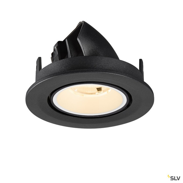 SLV 1009380 NUMINOS® GIMBLE S, Deckeneinbauleuchte, 2700 K, 20°, IP20, rund, schwarz / weiß