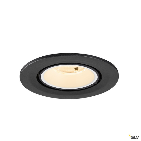 SLV 1009380 NUMINOS® GIMBLE S, Deckeneinbauleuchte, 2700 K, 20°, IP20, rund, schwarz / weiß