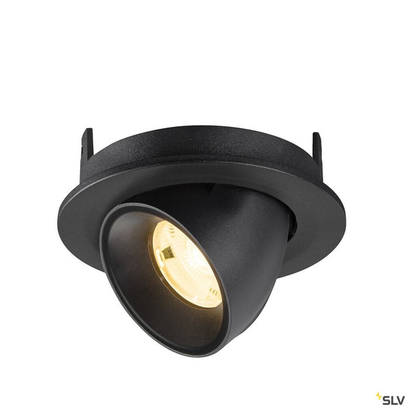 SLV 1009397 NUMINOS® GIMBLE S, Deckeneinbauleuchte, 3000 K, 20°, IP20, rund, schwarz