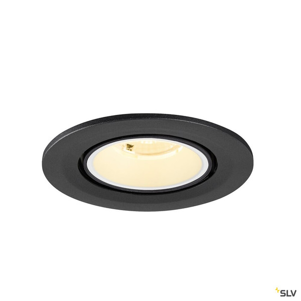 SLV 1009401 NUMINOS® GIMBLE S, Deckeneinbauleuchte, 3000 K, 40°, IP20, rund, schwarz / weiß