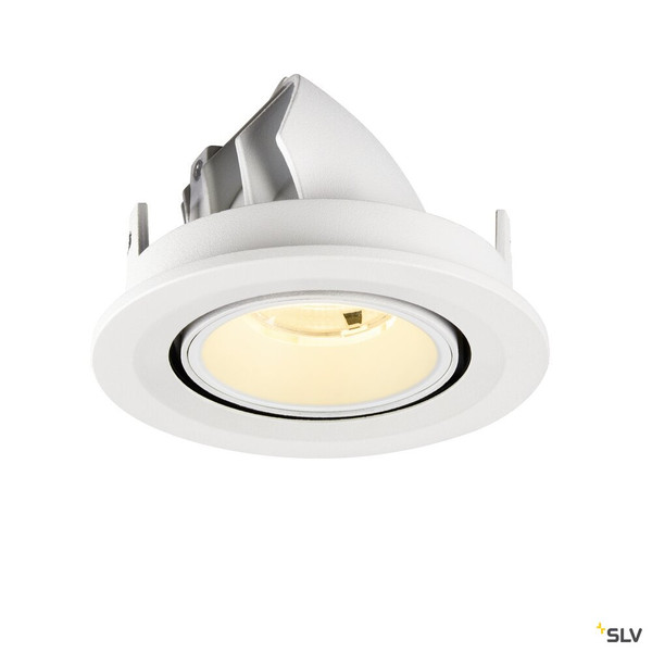 SLV 1009407 NUMINOS® GIMBLE S, Deckeneinbauleuchte, 3000 K, 20°, IP20, rund, weiß