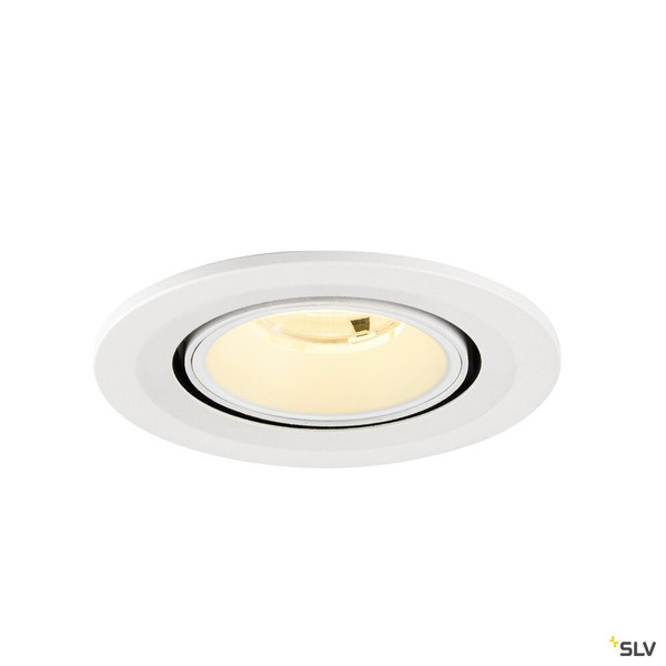 SLV 1009407 NUMINOS® GIMBLE S, Deckeneinbauleuchte, 3000 K, 20°, IP20, rund, weiß