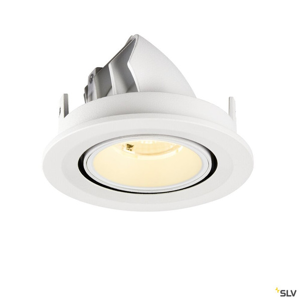SLV 1009410 NUMINOS® GIMBLE S, Deckeneinbauleuchte, 3000 K, 40°, IP20, rund, weiß