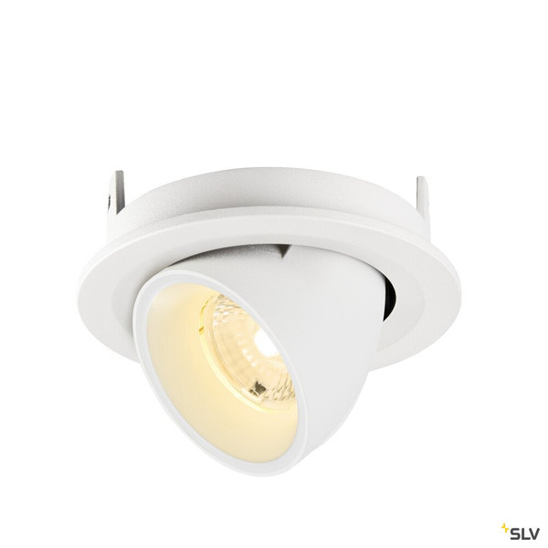 SLV 1009410 NUMINOS® GIMBLE S, Deckeneinbauleuchte, 3000 K, 40°, IP20, rund, weiß