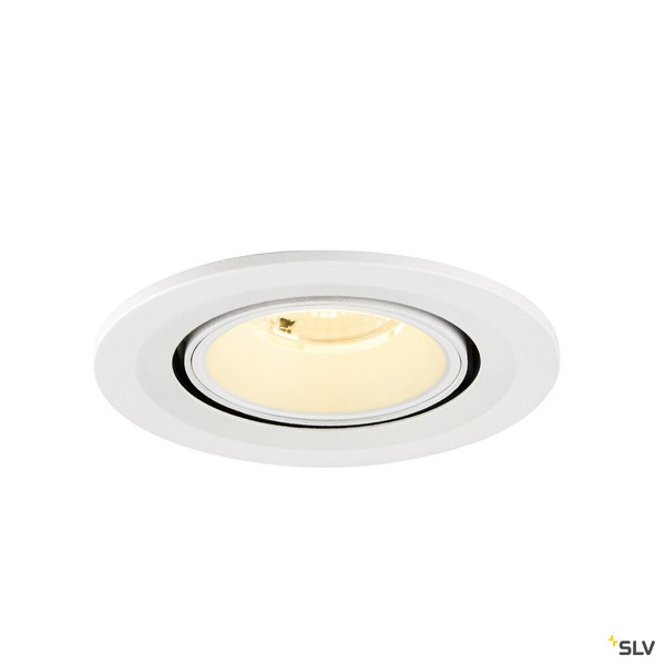 SLV 1009410 NUMINOS® GIMBLE S, Deckeneinbauleuchte, 3000 K, 40°, IP20, rund, weiß