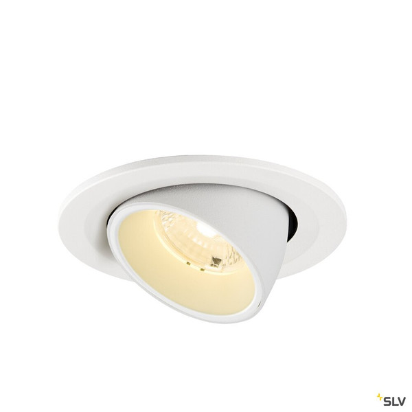 SLV 1009410 NUMINOS® GIMBLE S, Deckeneinbauleuchte, 3000 K, 40°, IP20, rund, weiß