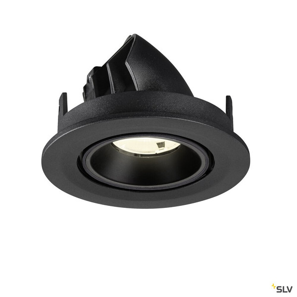 SLV 1009415 NUMINOS® GIMBLE S, Deckeneinbauleuchte, 4000 K, 20°, IP20, rund, schwarz