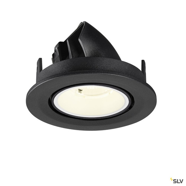SLV 1009419 NUMINOS® GIMBLE S, Deckeneinbauleuchte, 4000 K, 40°, IP20, rund, schwarz / weiß