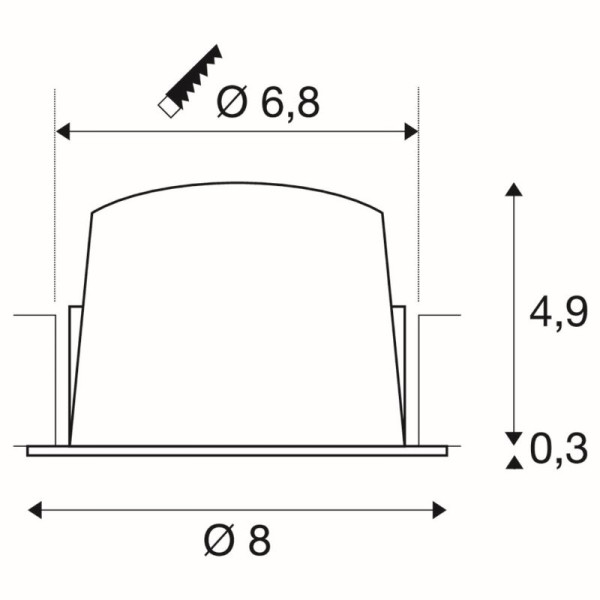 SLV 1009445 NUMINOS® S, Deckeneinbauleuchte, 2700 K, 40°, IP20, rund, weiß/schwarz