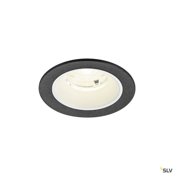 SLV 1009476 NUMINOS® S, Deckeneinbauleuchte, 4000 K, 55°, IP20, rund, schwarz / weiß