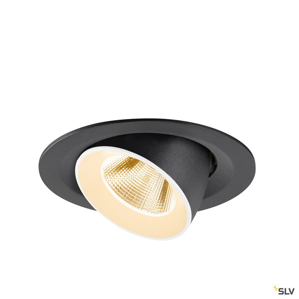 SLV 1009542 NUMINOS® GIMBLE M, Deckeneinbauleuchte,, 2700 K, 20°, schwarz / weiß