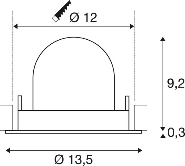 SLV 1009549 NUMINOS GIMBLE M, Deckeneinbauleuchte schwarz/chrom 2700K 55°