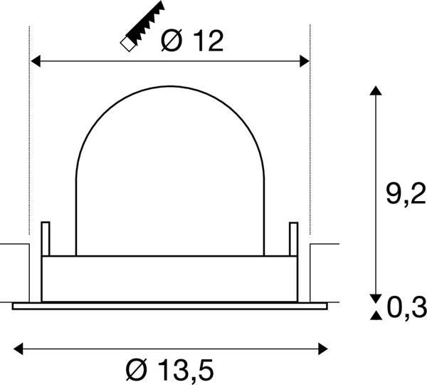 SLV 1009559 NUMINOS® GIMBLE M, Deckeneinbauleuchte,, 3000 K, 20°, schwarz