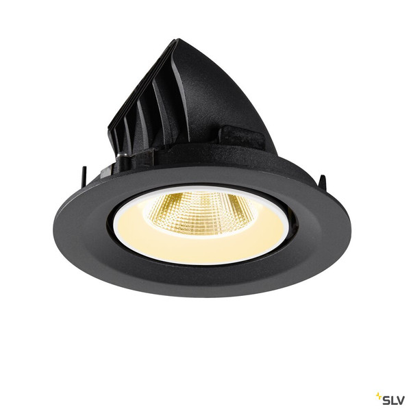 SLV 1009560 NUMINOS® GIMBLE M, Deckeneinbauleuchte,, 3000 K, 20°, schwarz / weiß
