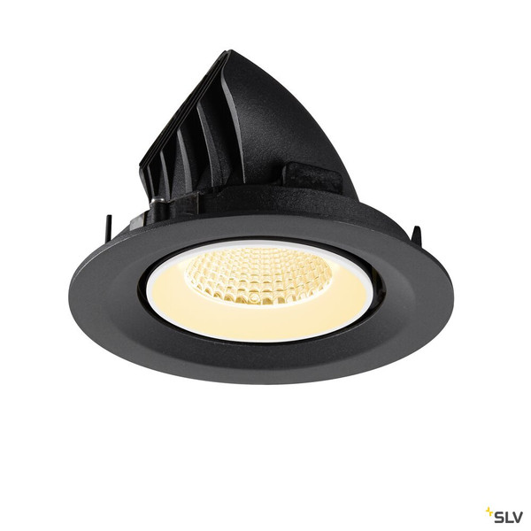 SLV 1009563 NUMINOS® GIMBLE M, Deckeneinbauleuchte,, 3000 K, 40°, schwarz / weiß