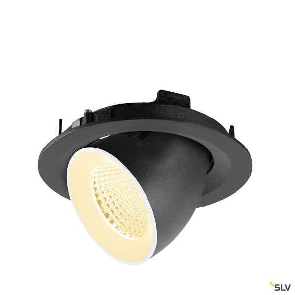 SLV 1009563 NUMINOS® GIMBLE M, Deckeneinbauleuchte,, 3000 K, 40°, schwarz / weiß