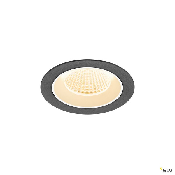 SLV 1009599 NUMINOS® M, Deckeneinbauleuchte, 2700 K, 40°, IP20, rund, schwarz / weiß