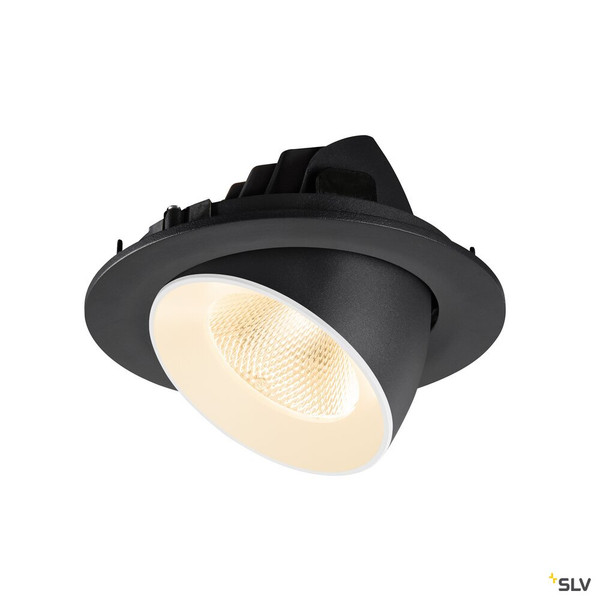SLV 1009704 NUMINOS® GIMBLE L, Deckeneinbauleuchte, 2700 K, 20°, IP20, rund, schwarz / weiß