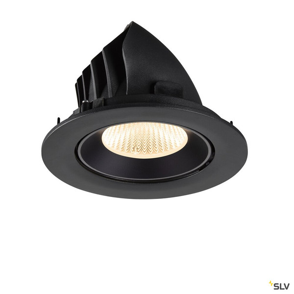 SLV 1009706 NUMINOS® GIMBLE L, Deckeneinbauleuchte, 2700 K, 40°, IP20, rund, schwarz