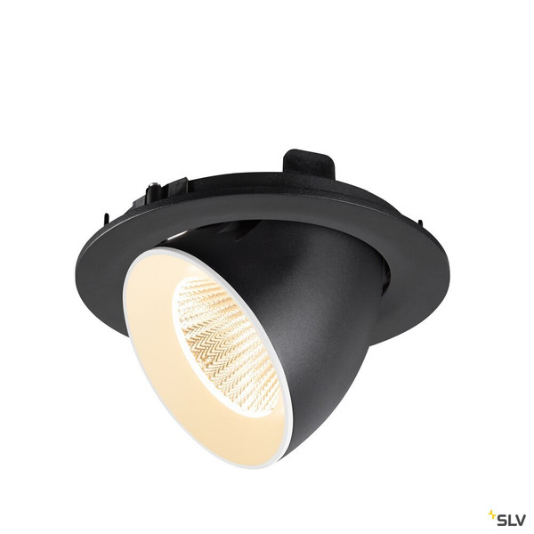SLV 1009707 NUMINOS® GIMBLE L, Deckeneinbauleuchte, 2700 K, 40°, IP20, rund, schwarz / weiß