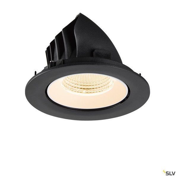 SLV 1009710 NUMINOS® GIMBLE L, Deckeneinbauleuchte, 2700 K, 55°, IP20, rund, schwarz / weiß