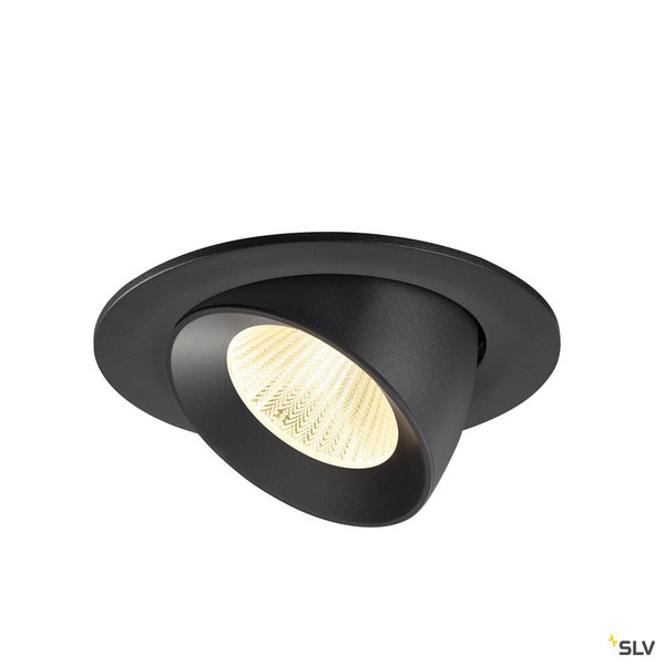 SLV 1009724 NUMINOS® GIMBLE L, Deckeneinbauleuchte, 3000 K, 40°, IP20, rund, schwarz