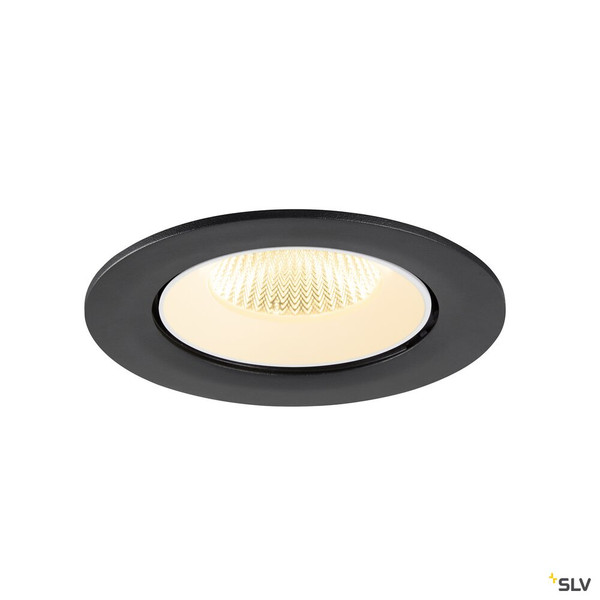 SLV 1009725 NUMINOS® GIMBLE L, Deckeneinbauleuchte, 3000 K, 40°, IP20, rund, schwarz / weiß