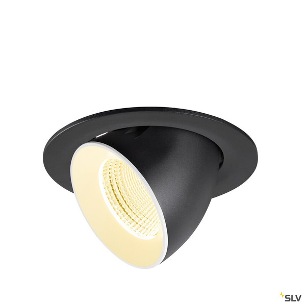 SLV 1009728 NUMINOS® GIMBLE L, Deckeneinbauleuchte, 3000 K, 55°, IP20, rund, schwarz / weiß