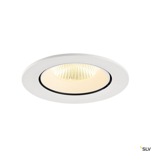 SLV 1009734 NUMINOS® GIMBLE L, Deckeneinbauleuchte, 3000 K, 40°, IP20, rund, weiß