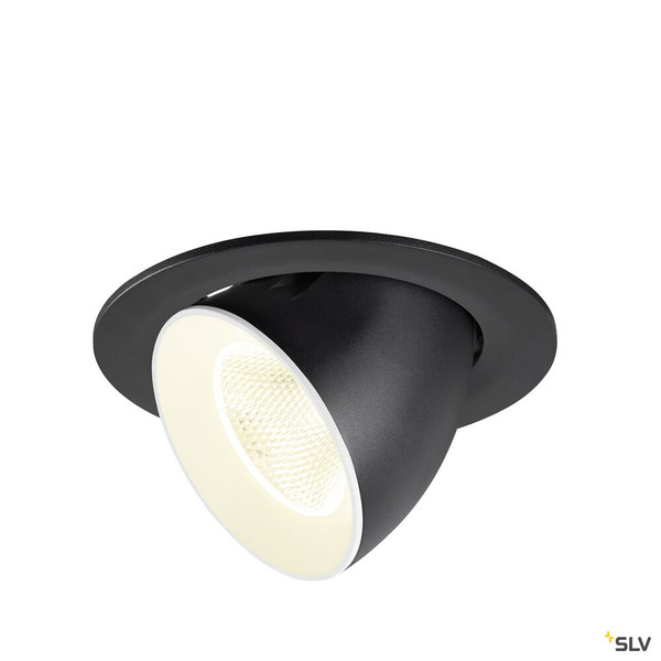 SLV 1009740 NUMINOS® GIMBLE L, Deckeneinbauleuchte, 4000 K, 20°, IP20, rund, schwarz / weiß