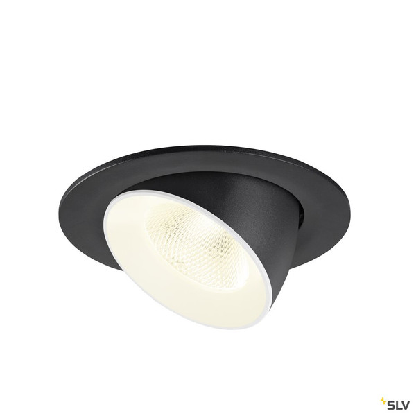 SLV 1009740 NUMINOS® GIMBLE L, Deckeneinbauleuchte, 4000 K, 20°, IP20, rund, schwarz / weiß
