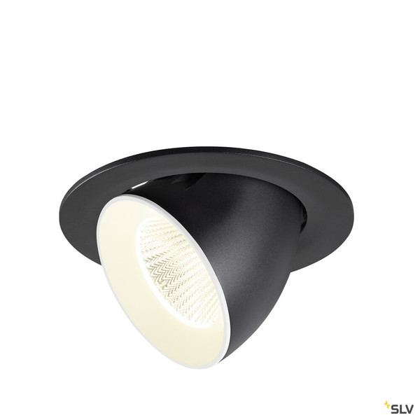 SLV 1009743 NUMINOS® GIMBLE L, Deckeneinbauleuchte, 4000 K, 40°, IP20, rund, schwarz / weiß