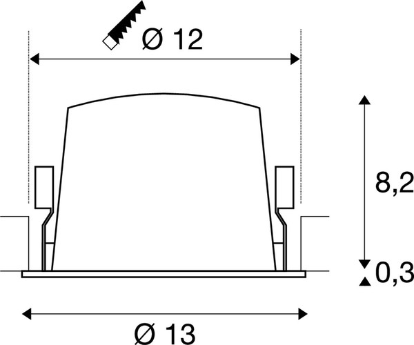 SLV 1009781 NUMINOS® L, Deckeneinbauleuchte, 3000 K, 55°, IP20, rund, schwarz / weiß