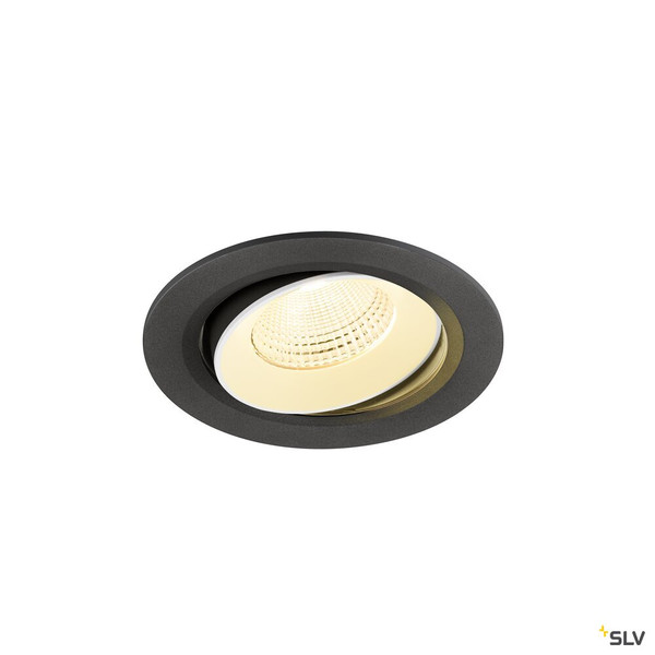 SLV 1009835 NUMINOS® MOVE L, Deckeneinbauleuchte, 3000 K, 55°, IP20, rund, schwarz / weiß