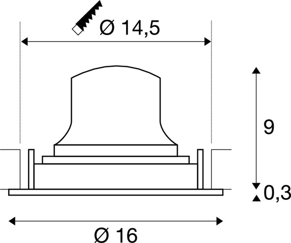SLV 1009853 NUMINOS® MOVE L, Deckeneinbauleuchte, 4000 K, 55°, IP20, rund, schwarz / weiß