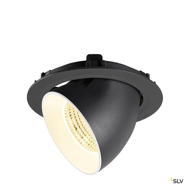 SLV 1009889 NUMINOS® GIMBLE XL, Deckeneinbauleuchte,, 3000 K, 55°, schwarz / weiß