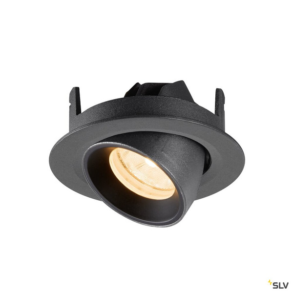 SLV 1010026 NUMINOS® GIMBLE XS, Deckeneinbauleuchte, 2700 K, 20°, IP20, rund, schwarz