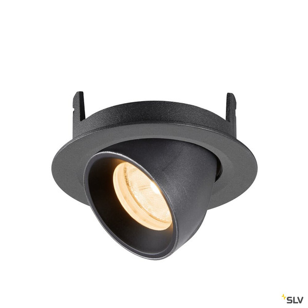 SLV 1010026 NUMINOS® GIMBLE XS, Deckeneinbauleuchte, 2700 K, 20°, IP20, rund, schwarz