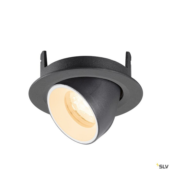 SLV 1010030 NUMINOS® GIMBLE XS, Deckeneinbauleuchte, 2700 K, 40°, IP20, rund, schwarz / weiß