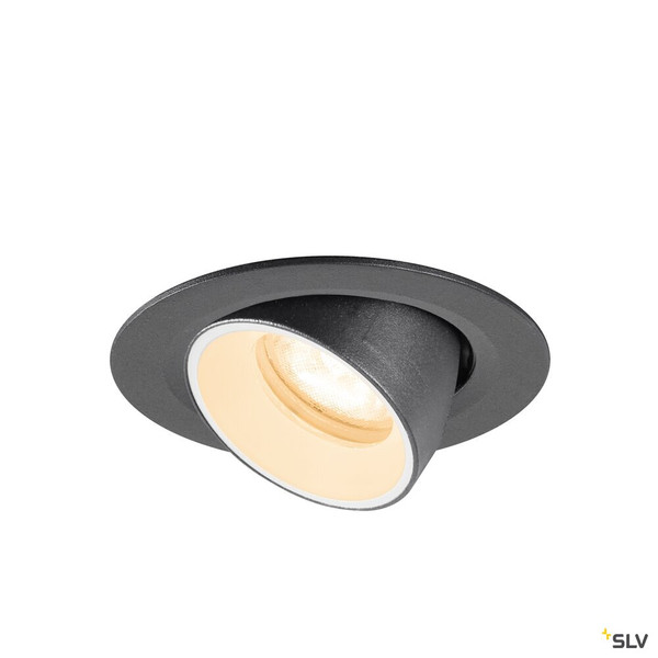 SLV 1010033 NUMINOS® GIMBLE XS, Deckeneinbauleuchte, 2700 K, 55°, IP20, rund, schwarz / weiß