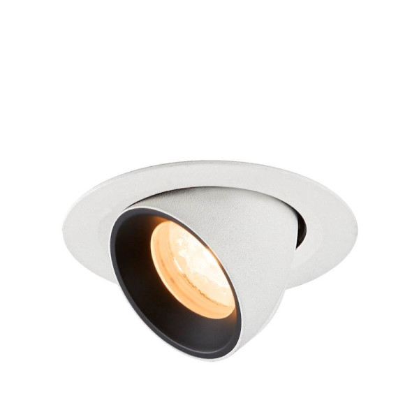 SLV 1010038 NUMINOS® GIMBLE XS, Deckeneinbauleuchte, 2700 K, 40°, IP20, rund, weiß/schwarz
